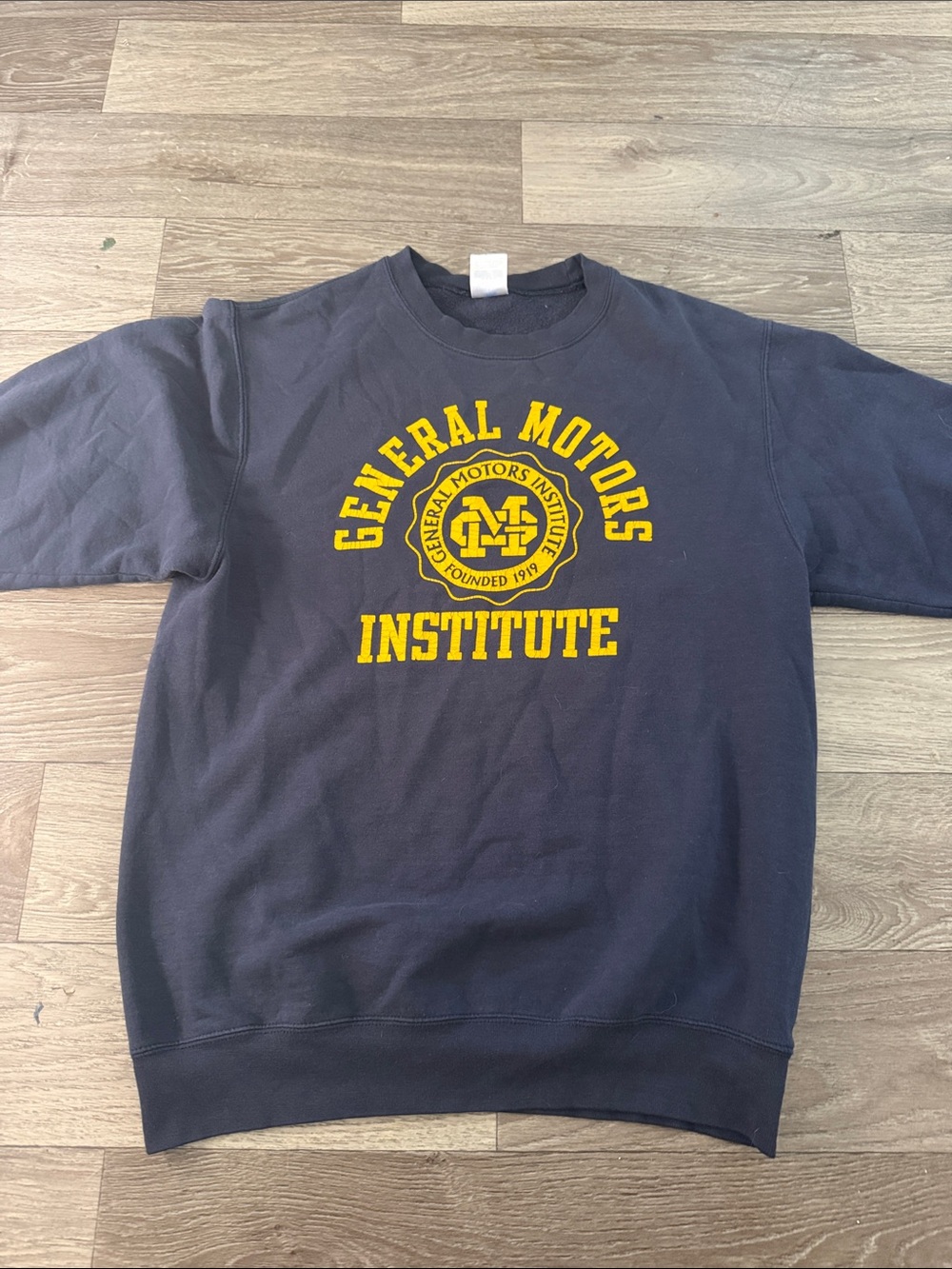 Y2K Navy Crewneck Sweatshirt - Yellow Logo